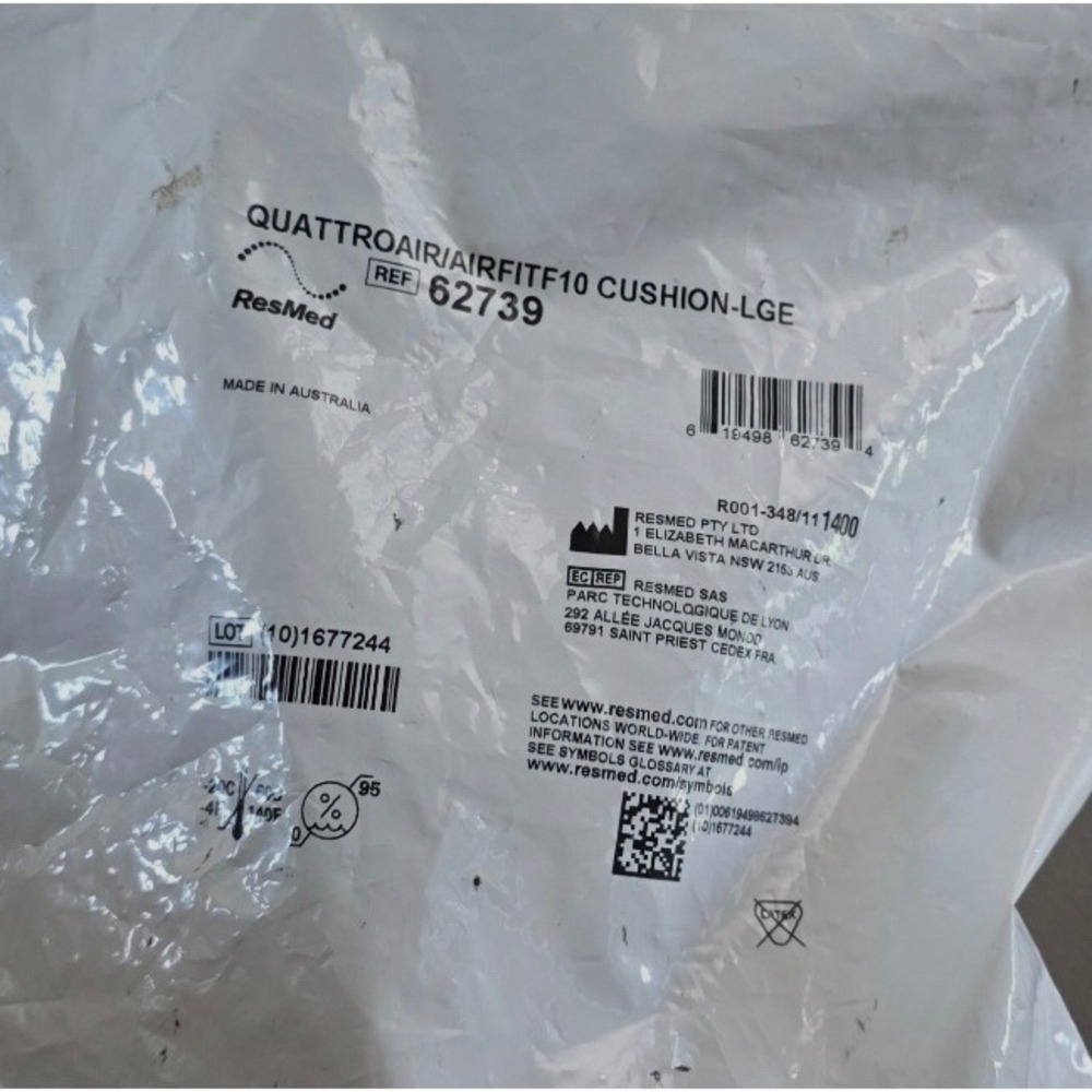 ResMed Quattro Air AirFit F10 Replacement Cushion Large 62739 New Sealed